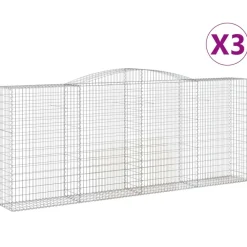 Discount FinePRICE Kaareva kivikori 200x50x40/60 cm galvanoitu rauta