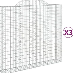 Discount FinePRICE Kaareva kivikori 200x50x40/60 cm galvanoitu rauta