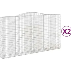 Discount FinePRICE Kaareva kivikori 200x50x40/60 cm galvanoitu rauta