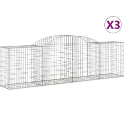 Discount FinePRICE Kaareva kivikori 200x50x40/60 cm galvanoitu rauta