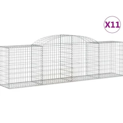 Discount FinePRICE Kaareva kivikori 200x50x40/60 cm galvanoitu rauta