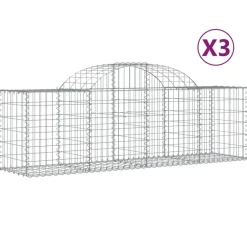 Discount FinePRICE Kaareva kivikori 200x50x40/60 cm galvanoitu rauta