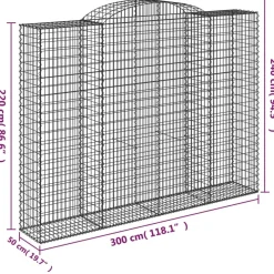 Discount FinePRICE Kaareva kivikori 200x50x40/60 cm galvanoitu rauta