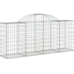 Discount FinePRICE Kaareva kivikori 200x50x40/60 cm galvanoitu rauta