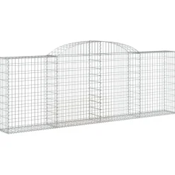 Discount FinePRICE Kaareva kivikori 200x50x40/60 cm galvanoitu rauta