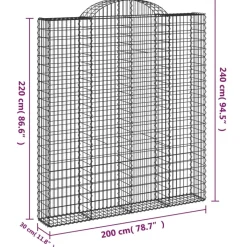 Discount FinePRICE Kaareva kivikori 200x50x40/60 cm galvanoitu rauta