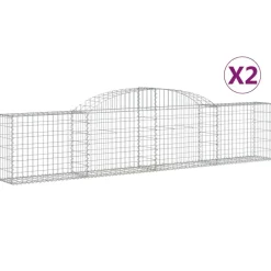 Discount FinePRICE Kaareva kivikori 200x50x40/60 cm galvanoitu rauta