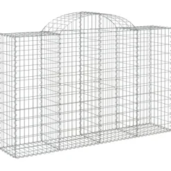 Discount FinePRICE Kaareva kivikori 200x50x40/60 cm galvanoitu rauta