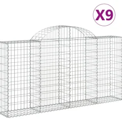 Discount FinePRICE Kaareva kivikori 200x50x40/60 cm galvanoitu rauta