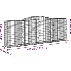 Discount FinePRICE Kaareva kivikori 200x50x40/60 cm galvanoitu rauta