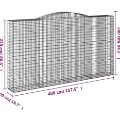 Discount FinePRICE Kaareva kivikori 200x50x40/60 cm galvanoitu rauta