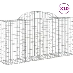 Discount FinePRICE Kaareva kivikori 200x50x40/60 cm galvanoitu rauta