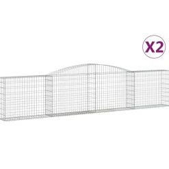 Discount FinePRICE Kaareva kivikori 200x50x40/60 cm galvanoitu rauta