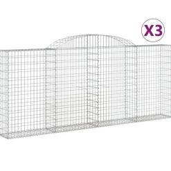Discount FinePRICE Kaareva kivikori 200x50x40/60 cm galvanoitu rauta