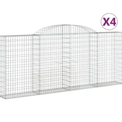 Discount FinePRICE Kaareva kivikori 200x50x40/60 cm galvanoitu rauta