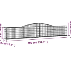 Discount FinePRICE Kaareva kivikori 200x50x40/60 cm galvanoitu rauta