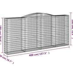 Discount FinePRICE Kaareva kivikori 200x50x40/60 cm galvanoitu rauta