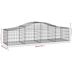 Clearance FinePRICE Kaareva kivikori 200x50x40/60 cm galvanoitua rautaa