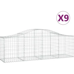 Clearance FinePRICE Kaareva kivikori 200x50x40/60 cm galvanoitua rautaa