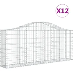 Clearance FinePRICE Kaareva kivikori 200x50x40/60 cm galvanoitua rautaa