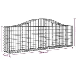 Clearance FinePRICE Kaareva kivikori 200x50x40/60 cm galvanoitua rautaa
