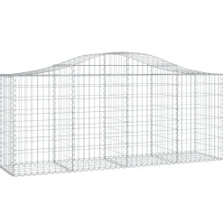 Clearance FinePRICE Kaareva kivikori 200x50x40/60 cm galvanoitua rautaa