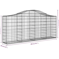 Clearance FinePRICE Kaareva kivikori 200x50x40/60 cm galvanoitua rautaa