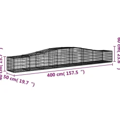 Clearance FinePRICE Kaareva kivikori 200x50x40/60 cm galvanoitua rautaa