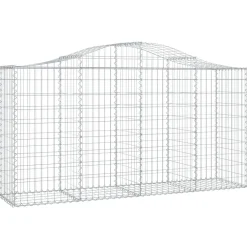 Clearance FinePRICE Kaareva kivikori 200x50x40/60 cm galvanoitua rautaa