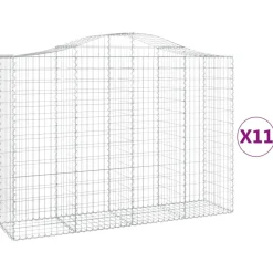 Clearance FinePRICE Kaareva kivikori 200x50x40/60 cm galvanoitua rautaa