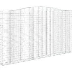 Clearance FinePRICE Kaareva kivikori 200x50x40/60 cm galvanoitua rautaa