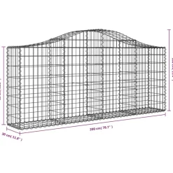 Clearance FinePRICE Kaareva kivikori 200x50x40/60 cm galvanoitua rautaa