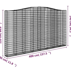 Clearance FinePRICE Kaareva kivikori 200x50x40/60 cm galvanoitua rautaa