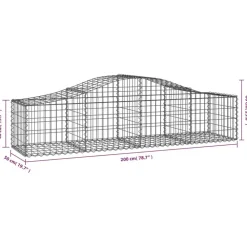 Clearance FinePRICE Kaareva kivikori 200x50x40/60 cm galvanoitua rautaa