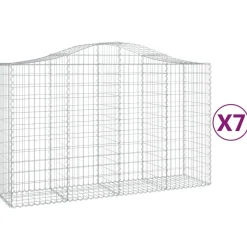 Clearance FinePRICE Kaareva kivikori 200x50x40/60 cm galvanoitua rautaa