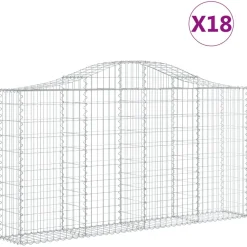 Clearance FinePRICE Kaareva kivikori 200x50x40/60 cm galvanoitua rautaa