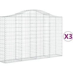 Clearance FinePRICE Kaareva kivikori 200x50x40/60 cm galvanoitua rautaa