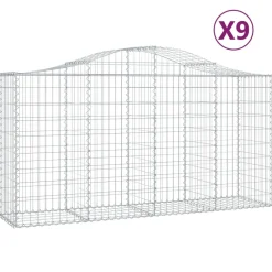 Clearance FinePRICE Kaareva kivikori 200x50x40/60 cm galvanoitua rautaa