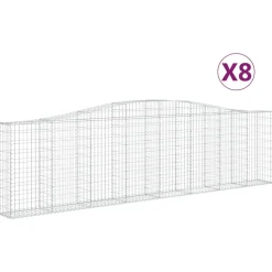 Clearance FinePRICE Kaareva kivikori 200x50x40/60 cm galvanoitua rautaa