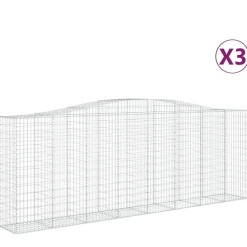 Clearance FinePRICE Kaareva kivikori 200x50x40/60 cm galvanoitua rautaa