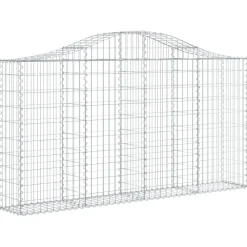 Clearance FinePRICE Kaareva kivikori 200x50x40/60 cm galvanoitua rautaa