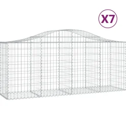 Clearance FinePRICE Kaareva kivikori 200x50x40/60 cm galvanoitua rautaa