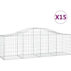 Clearance FinePRICE Kaareva kivikori 200x50x40/60 cm galvanoitua rautaa