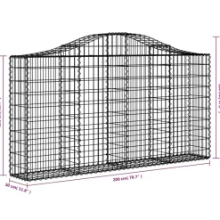 Clearance FinePRICE Kaareva kivikori 200x50x40/60 cm galvanoitua rautaa