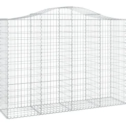 Clearance FinePRICE Kaareva kivikori 200x50x40/60 cm galvanoitua rautaa