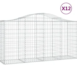 Clearance FinePRICE Kaareva kivikori 200x50x40/60 cm galvanoitua rautaa