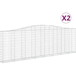 Clearance FinePRICE Kaareva kivikori 200x50x40/60 cm galvanoitua rautaa