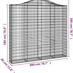 Clearance FinePRICE Kaareva kivikori 200x50x40/60 cm galvanoitua rautaa