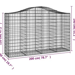 Clearance FinePRICE Kaareva kivikori 200x50x40/60 cm galvanoitua rautaa