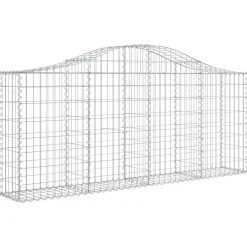 Clearance FinePRICE Kaareva kivikori 200x50x40/60 cm galvanoitua rautaa